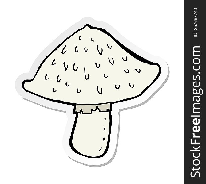 sticker of a cartoon wild mushroom