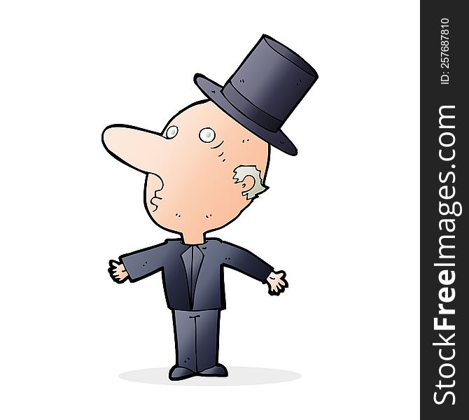 Cartoon Man Wearing Top Hat