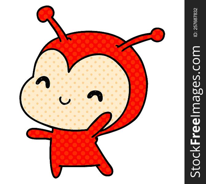 cartoon kawaii of a cute lady bug