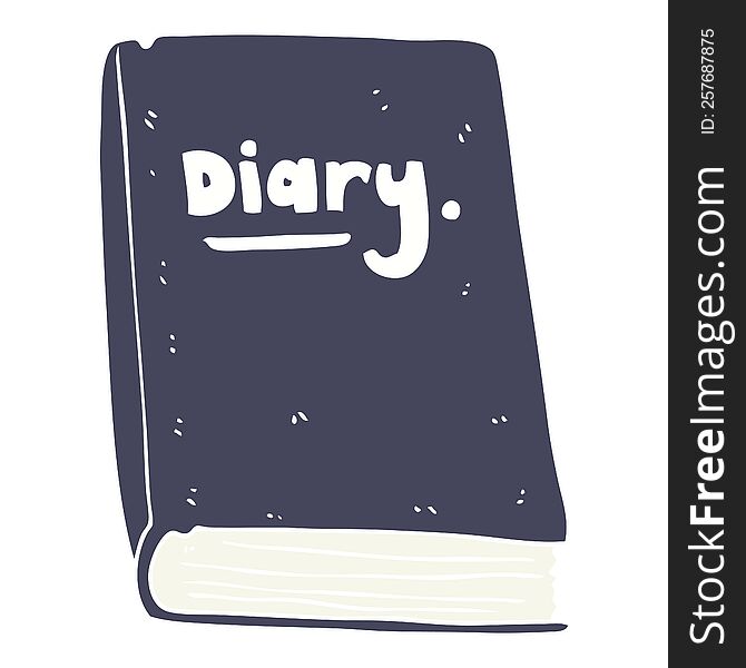 flat color illustration of a cartoon diary