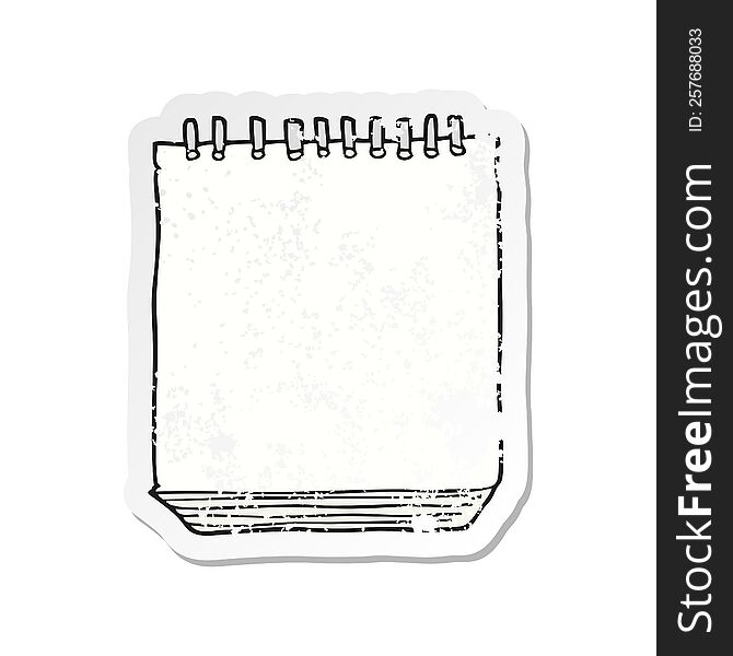 retro distressed sticker of a cartoon notepad