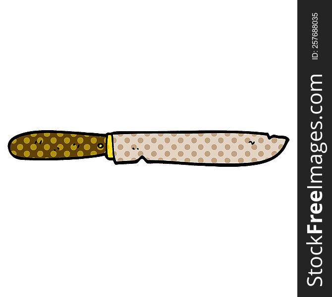 cartoon doodle bread knife