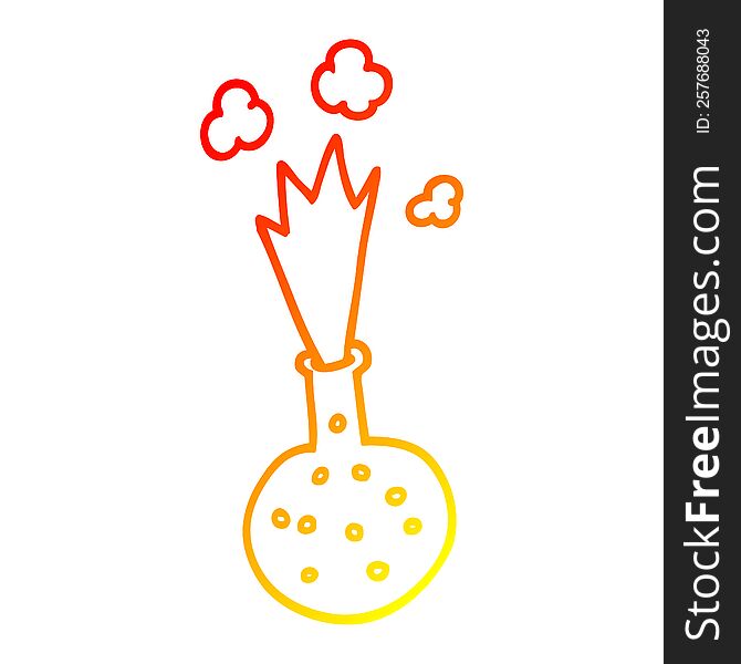 warm gradient line drawing of a cartoon explosive chemical