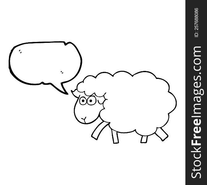 Speech Bubble Cartoon Muddy Sheep