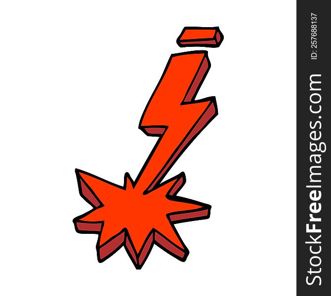 cartoon doodle thunder bolt