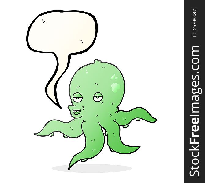 Speech Bubble Cartoon Octopus