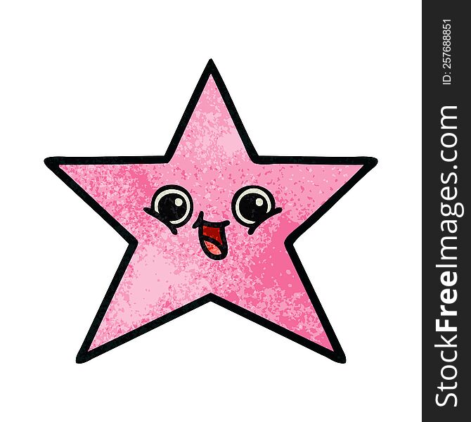 retro grunge texture cartoon of a star fish