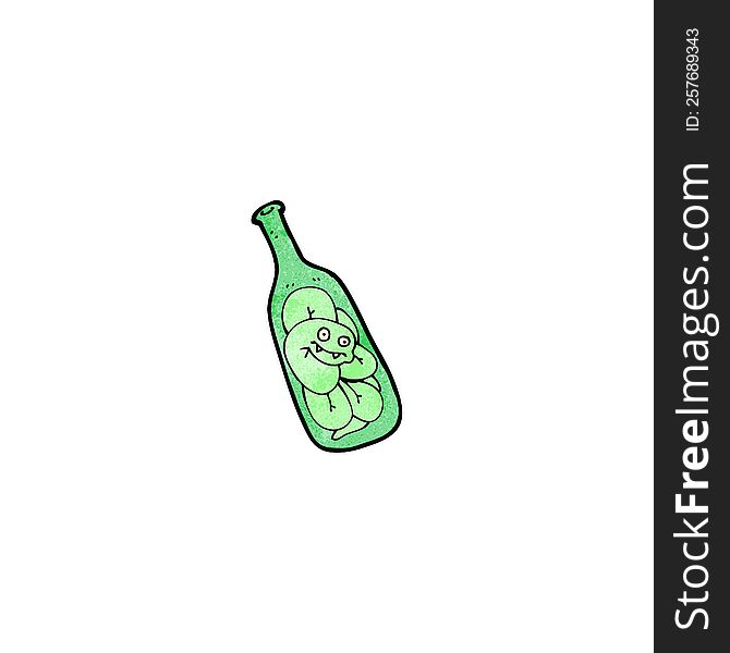 cartoon snake in bottle