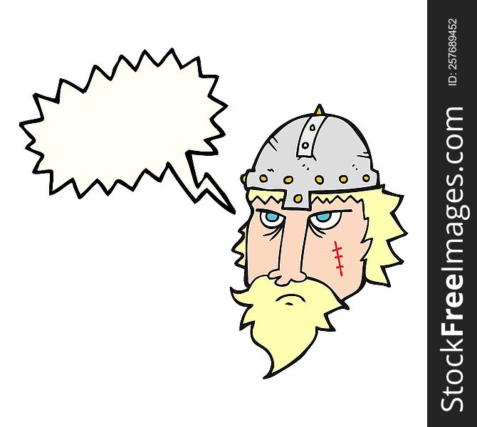 Speech Bubble Cartoon Viking Warrior