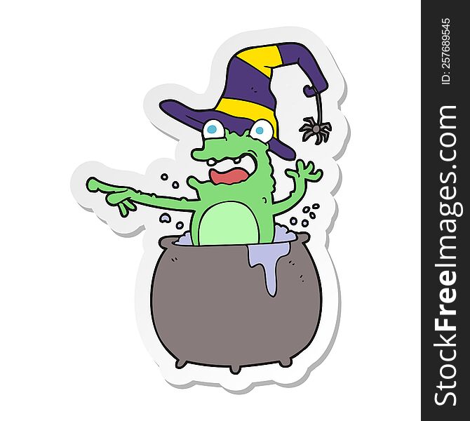 sticker of a cartoon halloween toad