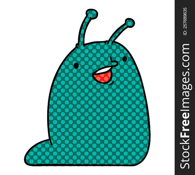 cartoon illustration of a cute kawaii slug. cartoon illustration of a cute kawaii slug