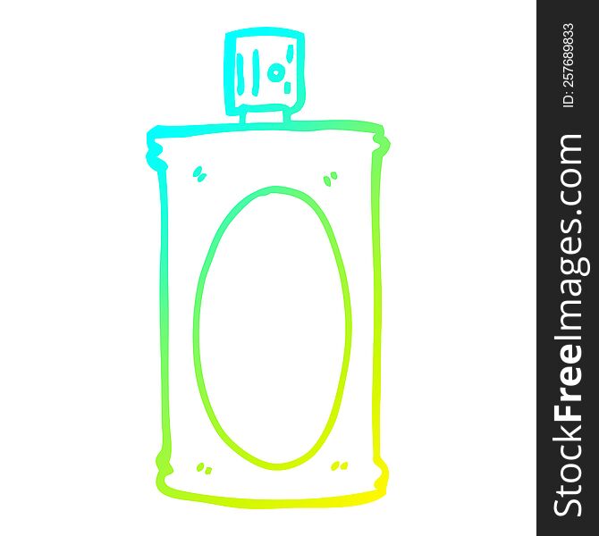 cold gradient line drawing of a cartoon spray can
