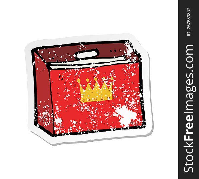 retro distressed sticker of a cartoon royal business files