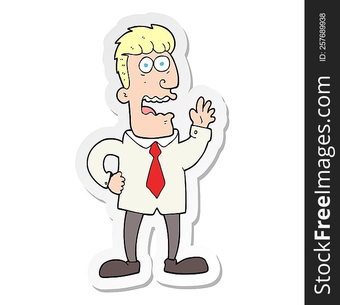 sticker of a cartoon businessman