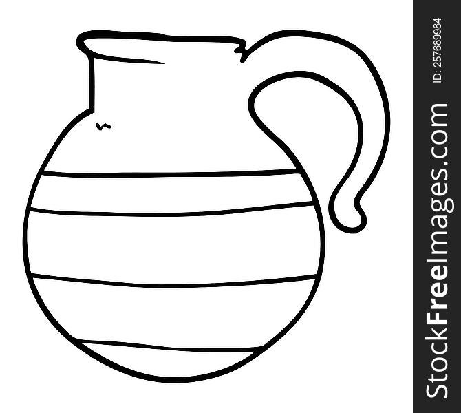 line drawing cartoon of a jug