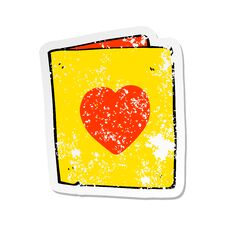 Retro Distressed Sticker Of A Cartoon Folded Card Stock Images