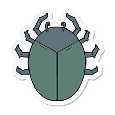 Sticker Of A Giant Bug Cartoon Stock Photos