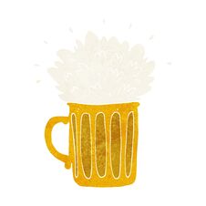 Cartoon Frothy Beer Royalty Free Stock Photography