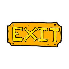 Cartoon Exit Sign Stock Image