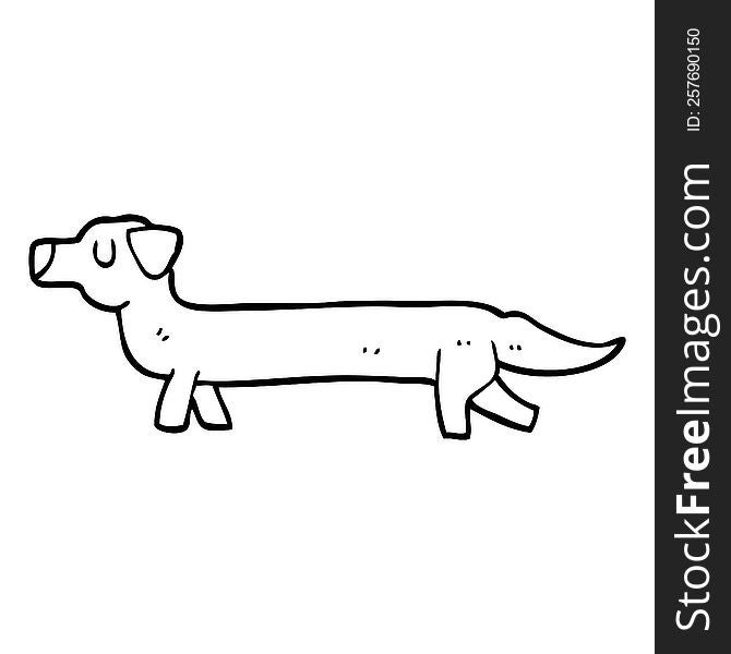 line drawing cartoon dachshund