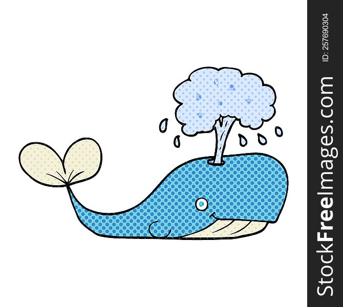cartoon whale spouting water