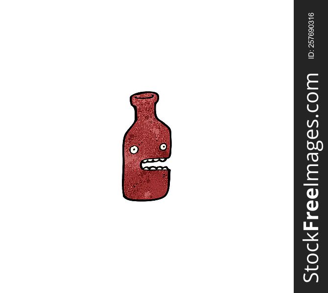 Cartoon Red Wine Bottle