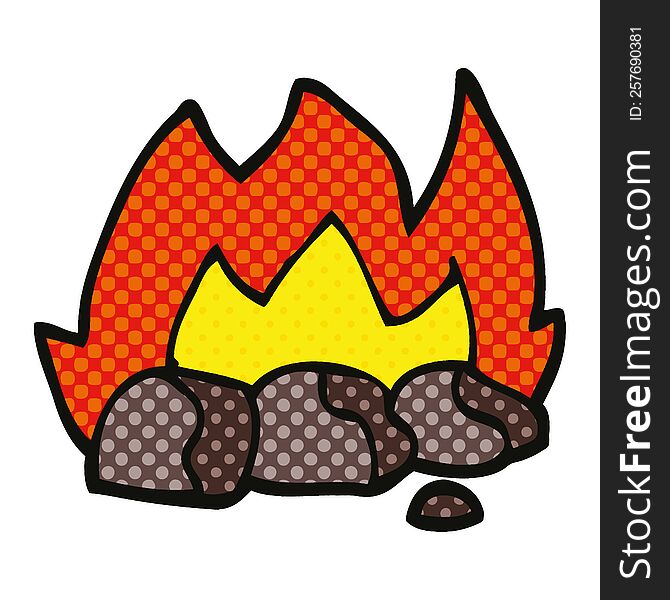 Comic Book Style Cartoon Burning Coals