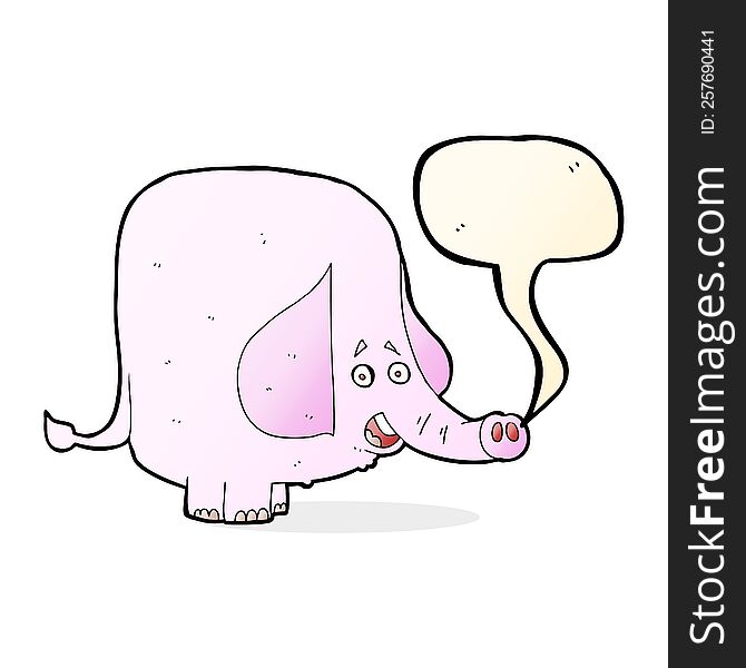 Cartoon Pink Elephant With Speech Bubble