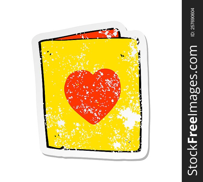 Retro Distressed Sticker Of A Cartoon Folded Card