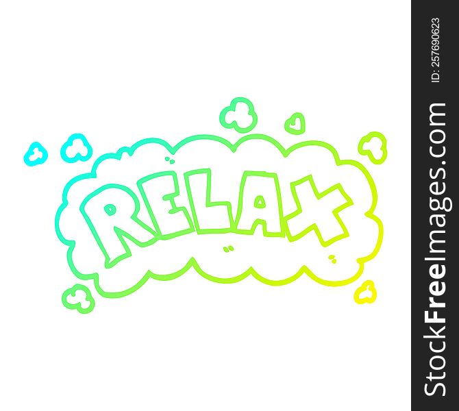 Cold Gradient Line Drawing Cartoon Relax Symbol