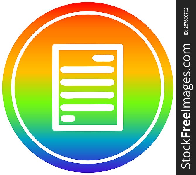 official document circular icon with rainbow gradient finish. official document circular icon with rainbow gradient finish