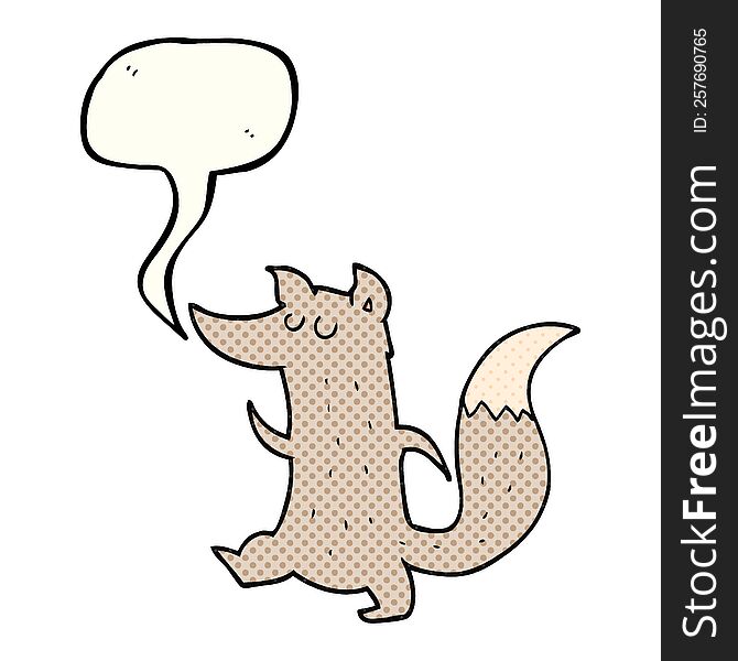 Comic Book Speech Bubble Cartoon Cute Wolf