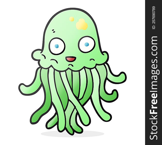 freehand drawn cartoon octopus