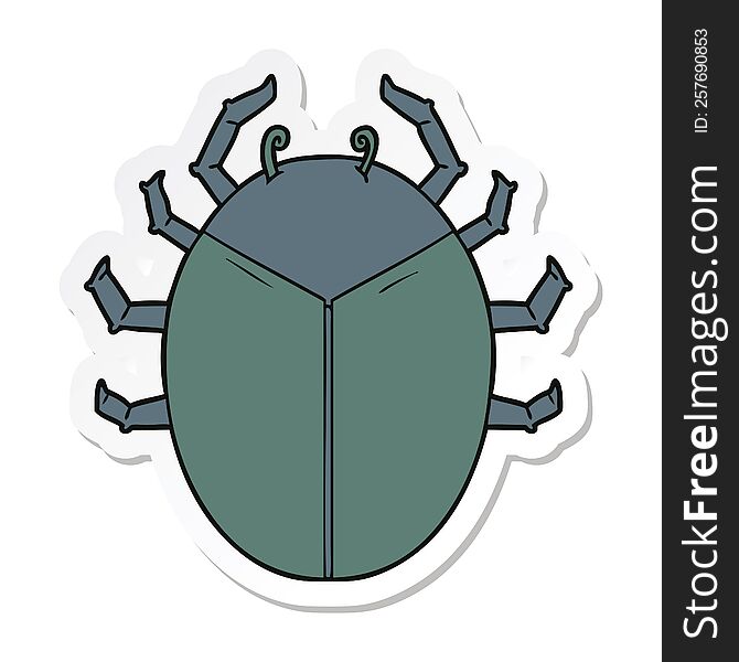 sticker of a giant bug cartoon