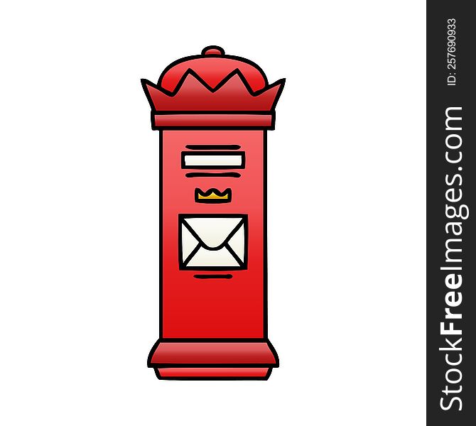 gradient shaded cartoon of a british post box