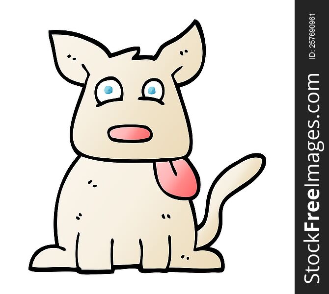 vector gradient illustration cartoon happy dog