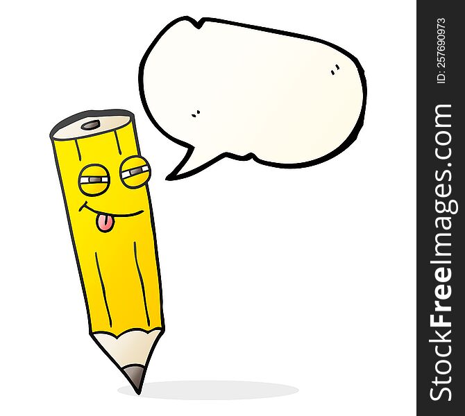 Sly Speech Bubble Cartoon Pencil