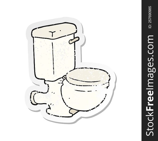 retro distressed sticker of a cartoon toilet