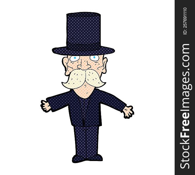 Cartoon Man Wearing Top Hat