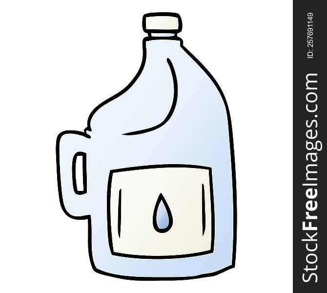 Gradient Cartoon Doodle Of A Large Drinking Bottle