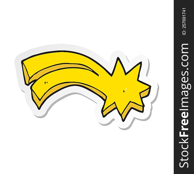 Sticker Of A Cartoon Decorative Shooting Star