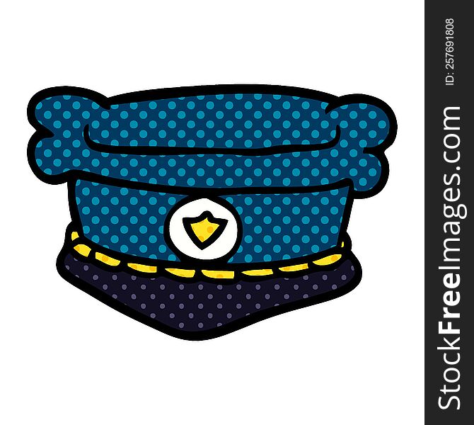 cartoon doodle police hat