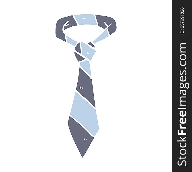 flat color style cartoon striped tie. flat color style cartoon striped tie