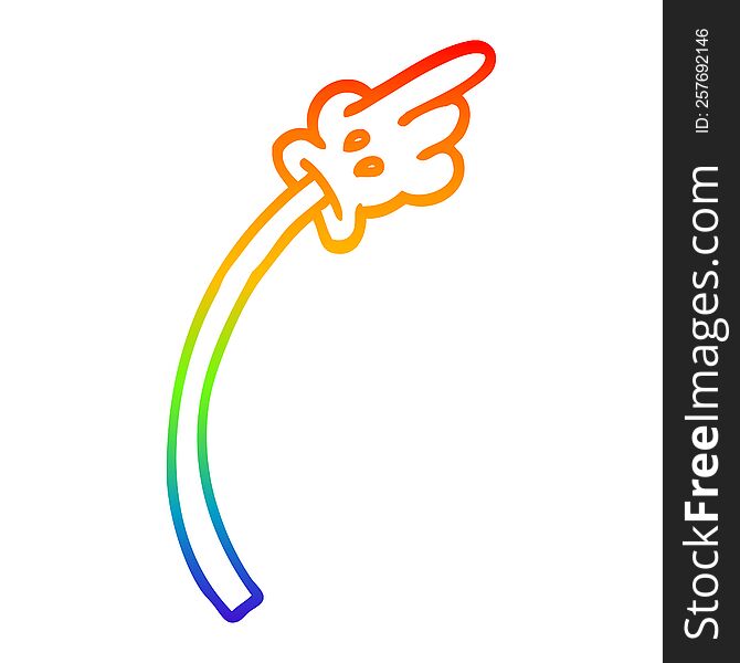 Rainbow Gradient Line Drawing Cartoon Hand Gesture