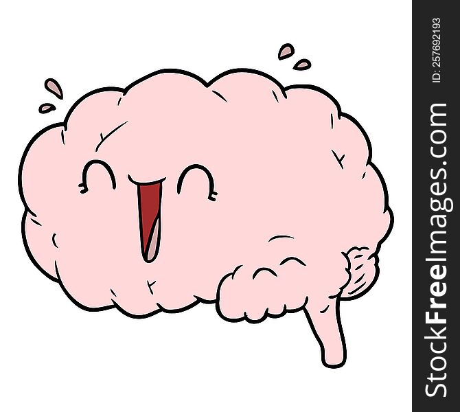 cartoon brain laughing. cartoon brain laughing