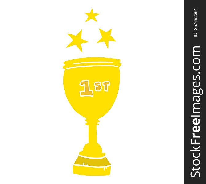 flat color style cartoon sports trophy