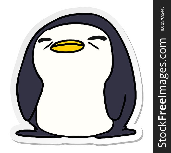 sticker cartoon illustration kawaii of a cute penguin. sticker cartoon illustration kawaii of a cute penguin