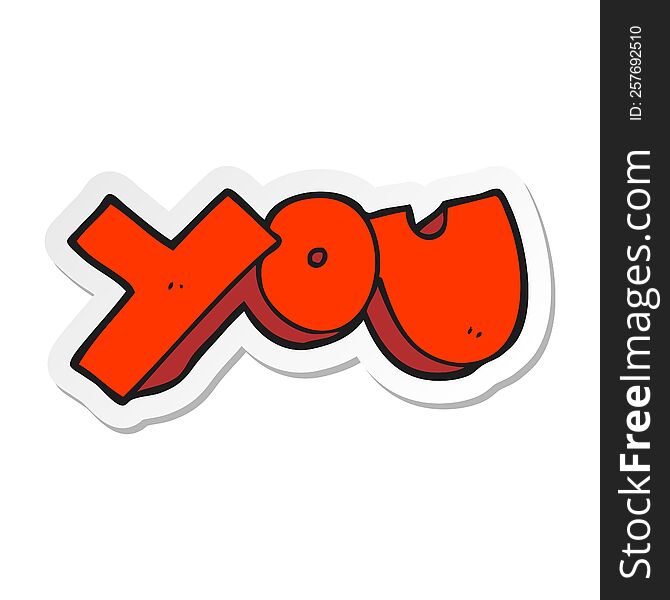 sticker of a cartoon you symbol