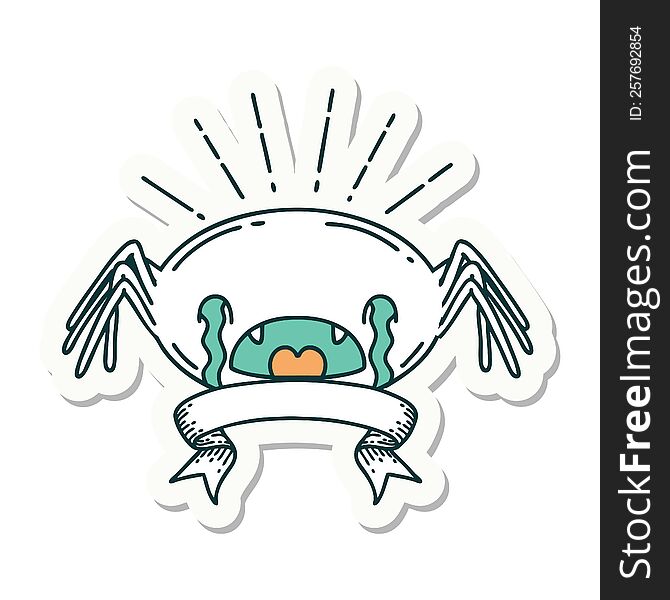 Sticker Of Tattoo Style Crying Spider