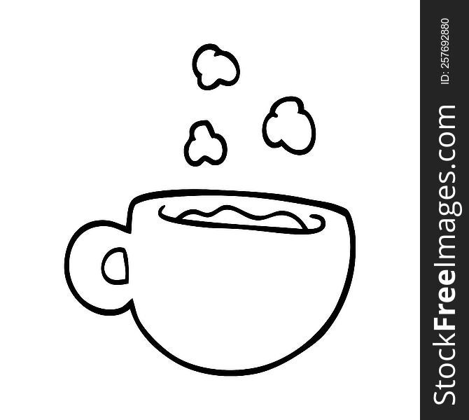line drawing cartoon cup of tea